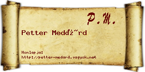 Petter Medárd névjegykártya